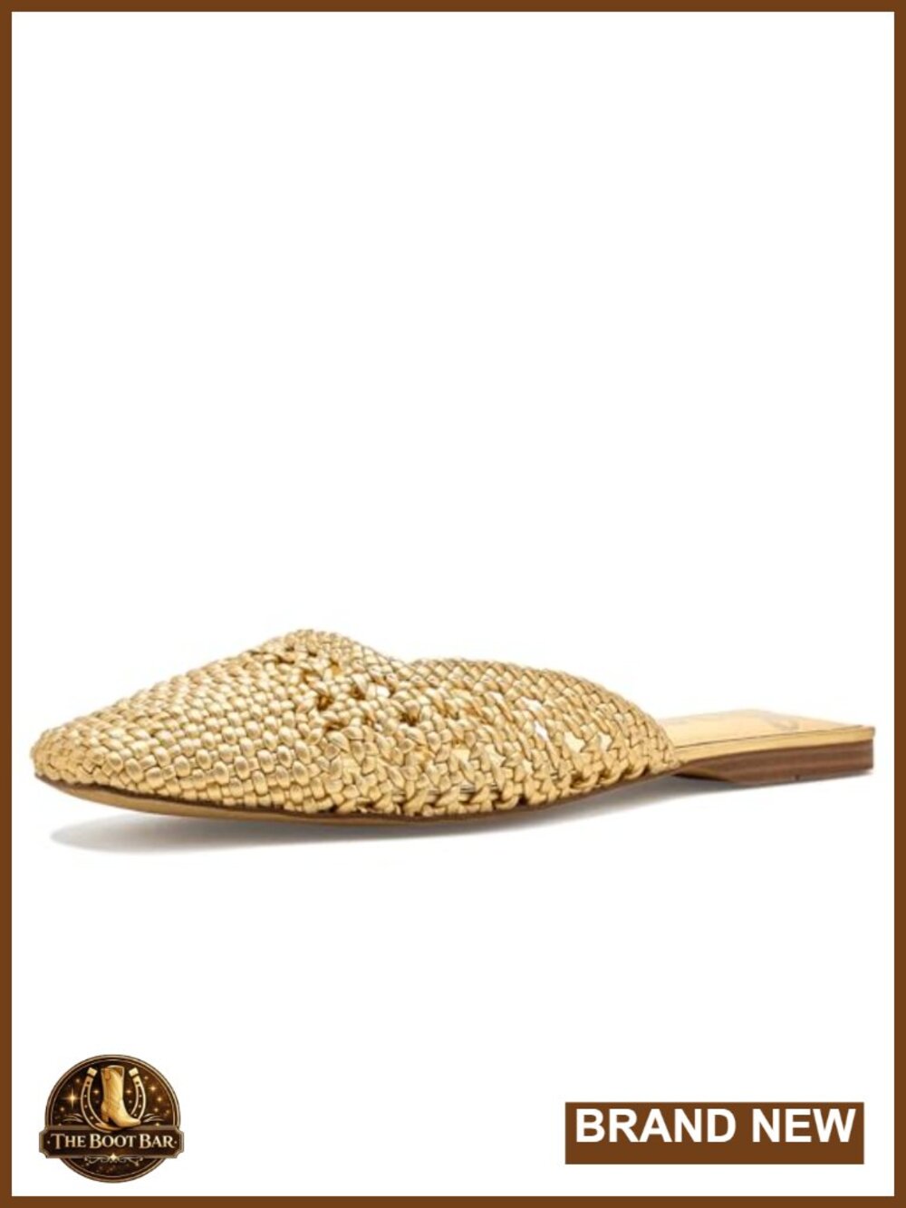 Sam Edelman Woven Slide Mules Square Toe Slip-On Leather